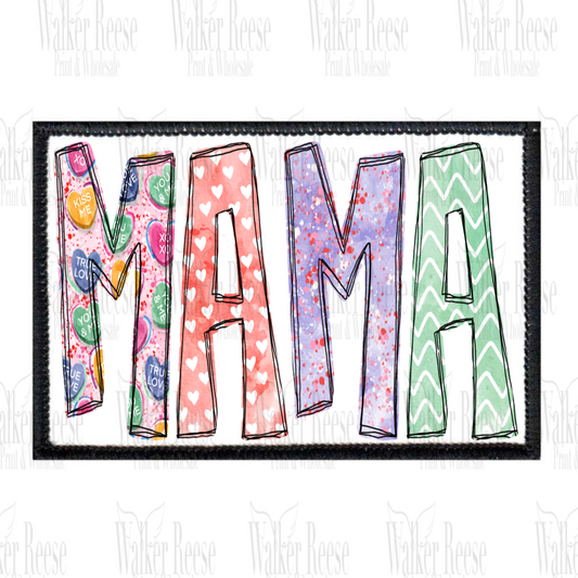 CANDY HEARTS MAMA Embroidered Hat Patch