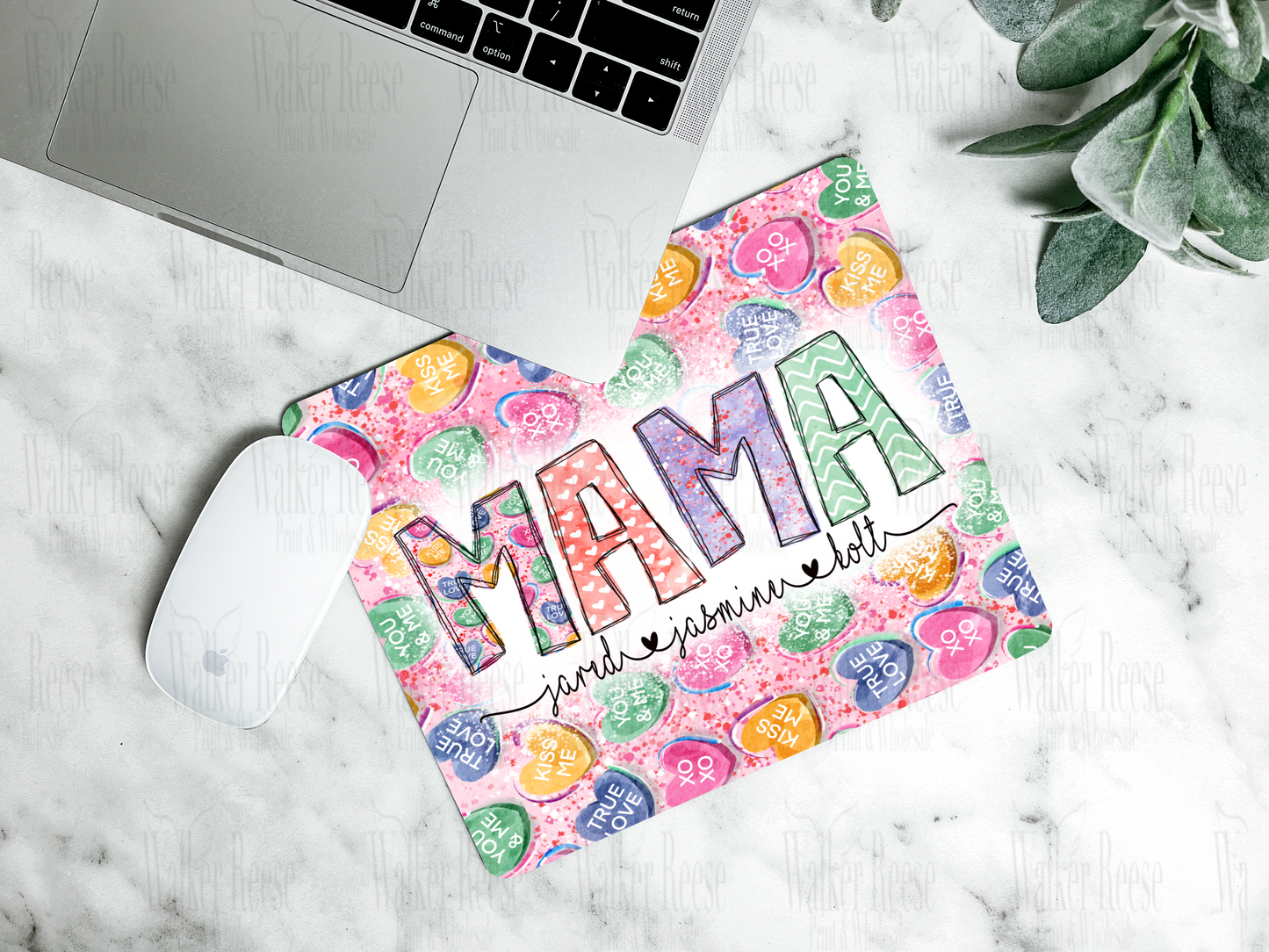 Valentine Mama Candy Hearts Mouse Pad