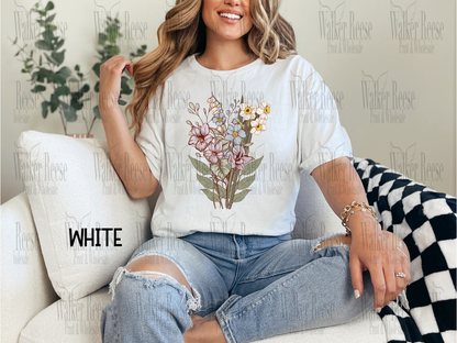 Birth Month Flowers Bouquet Tee