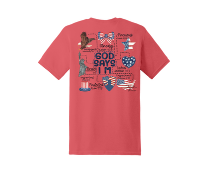 God Says I Am... Patriotic Tee