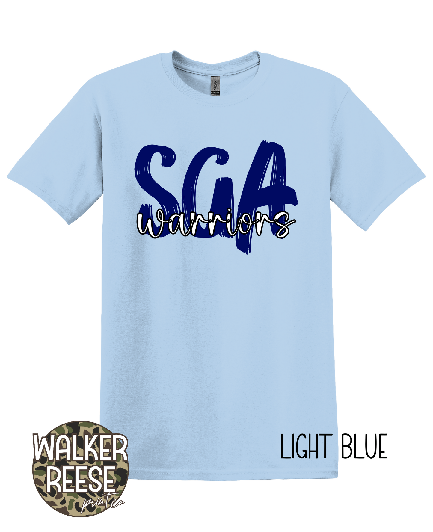 SGA Warriors Cursive Font Tee