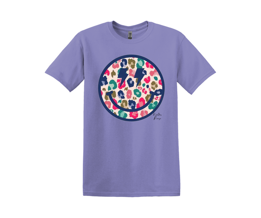 Rainbow Leopard Smiley Tee