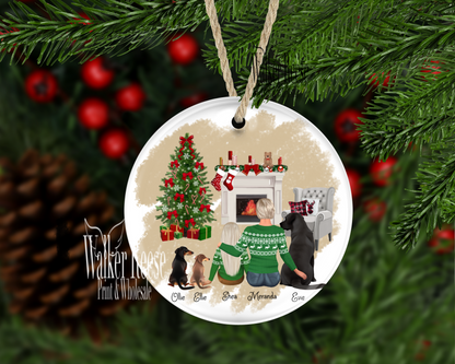 Family with Pets Christmas Ornament