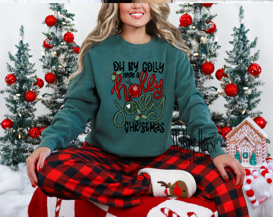 Oh By Golly Have a Holly Jolly Christmas Tee