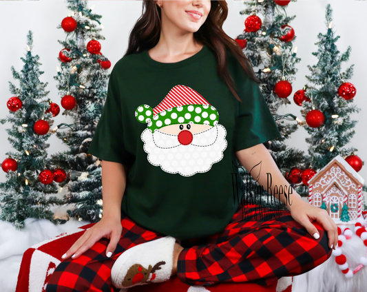 Faux Embroidered Santa Tee