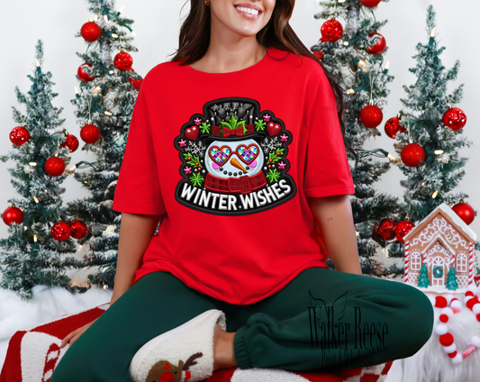 Winter Wishes Snowman Diamond Tee