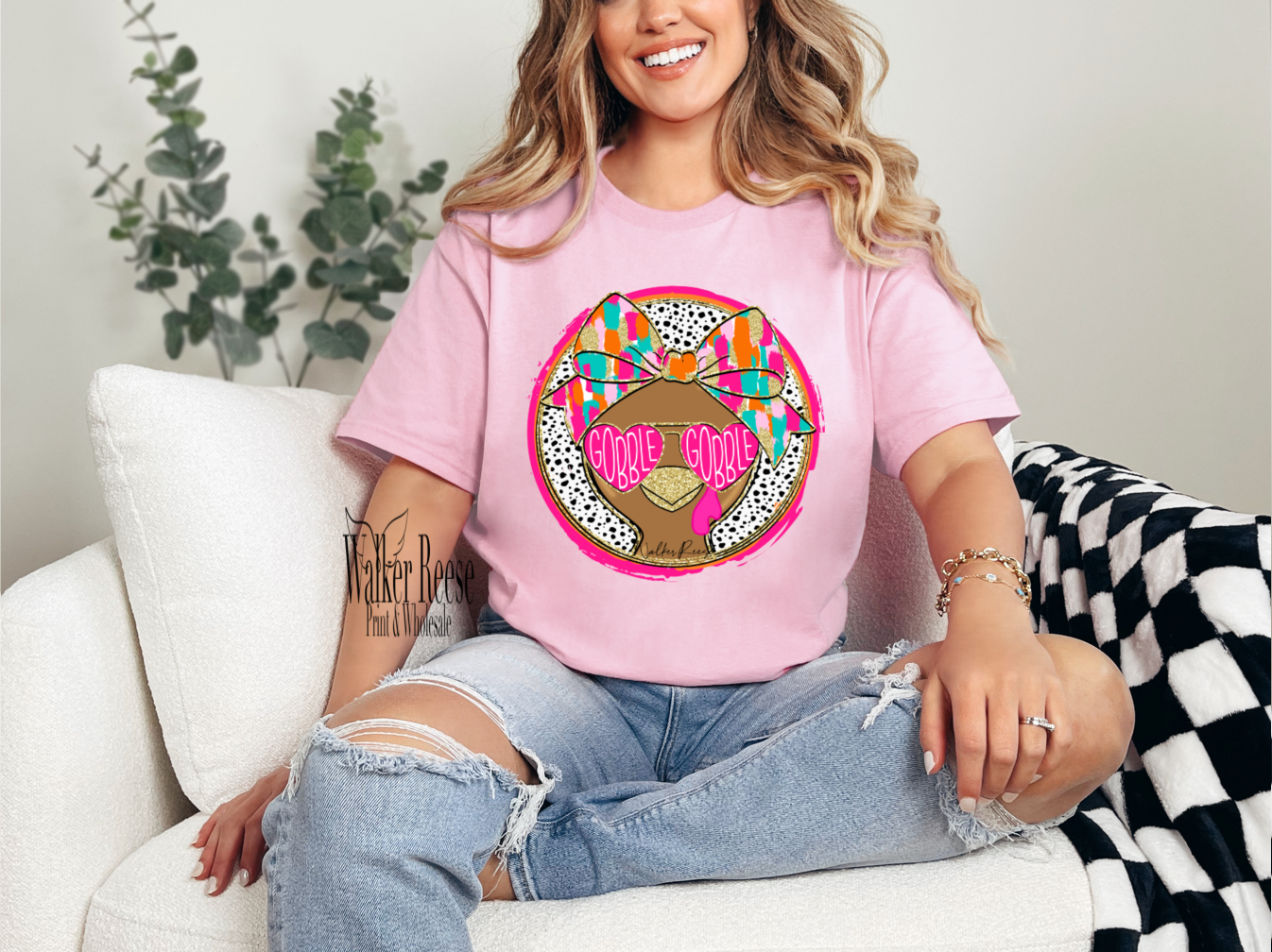 Girl's Gobble Gobble Turkey Tee