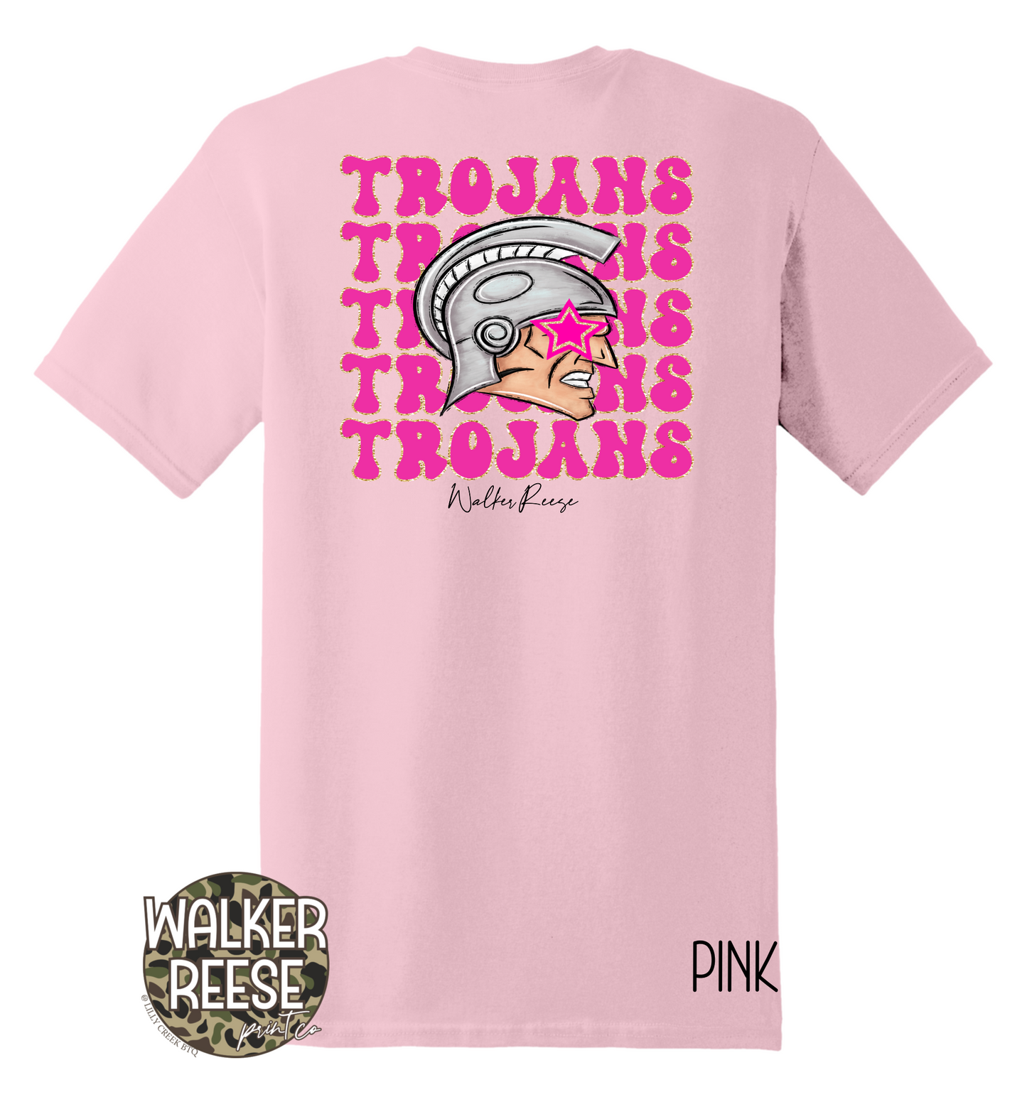 Preppy Pink Trojan Sports Tee