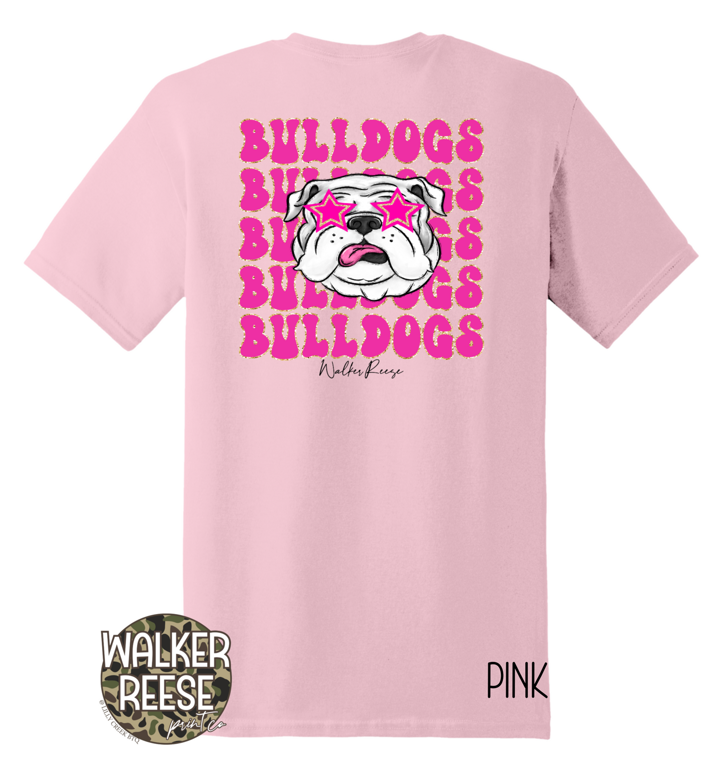 Preppy Pink Bulldogs Sports Tee