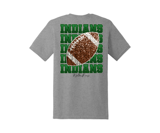 Faux Glitter Indians Football Tee