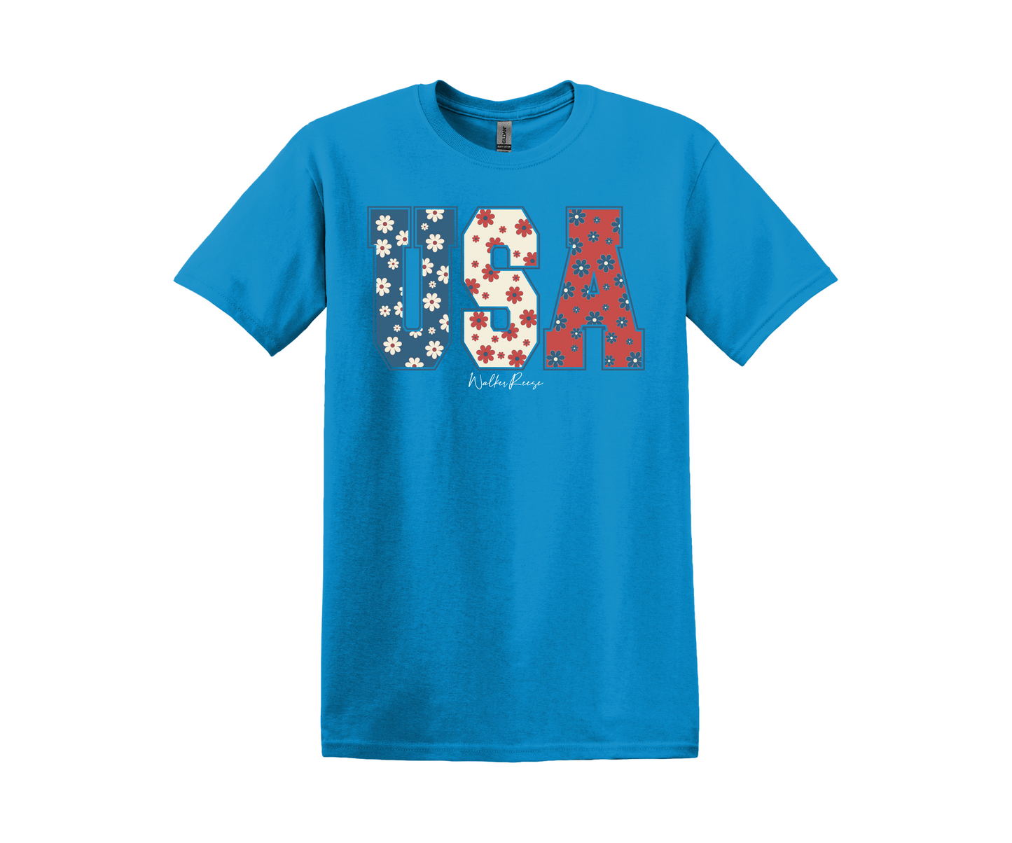 Patriotic Floral USA Tee