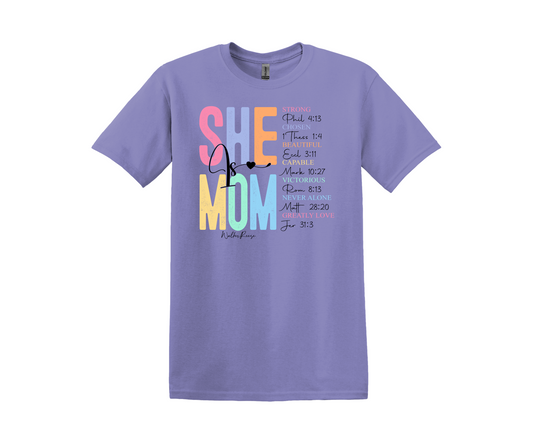 She is Mom Bible Verse Tee