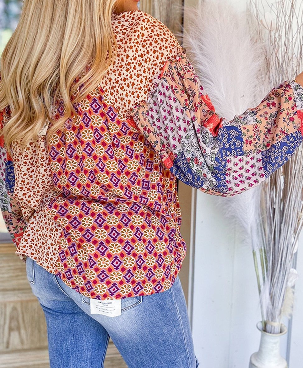 Patchwork Floral Blouse RTS