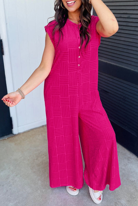 Pink Textured Jumpsuit RTS