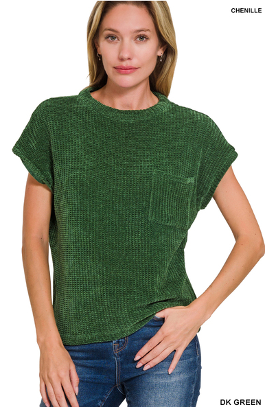 Chenille Waffle Sweater Top