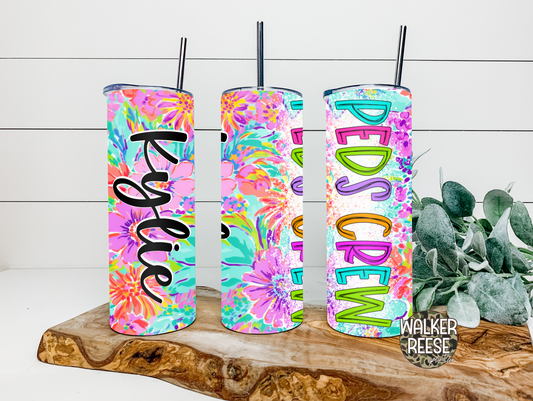 Neon Floral PEDS CREW - Pediatrics Tumbler