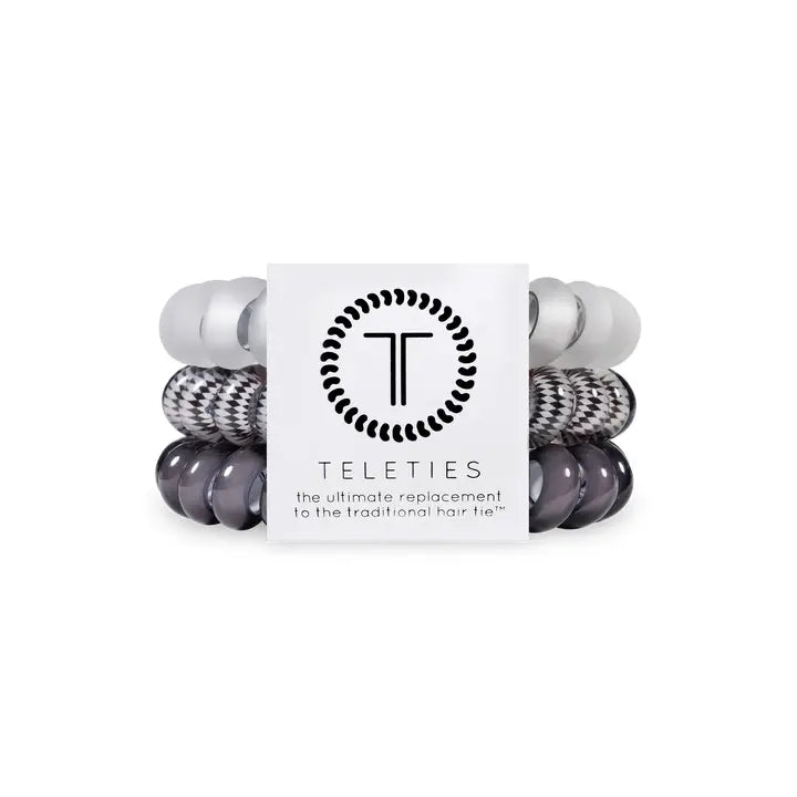 Teleties Spiral Hair Coils | Silver Flames Hair Ties