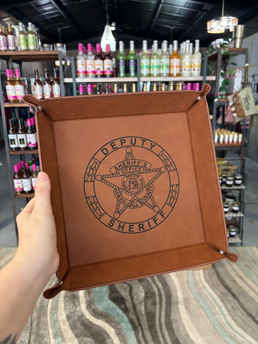 Deputy Sheriff Leather Snap Tray