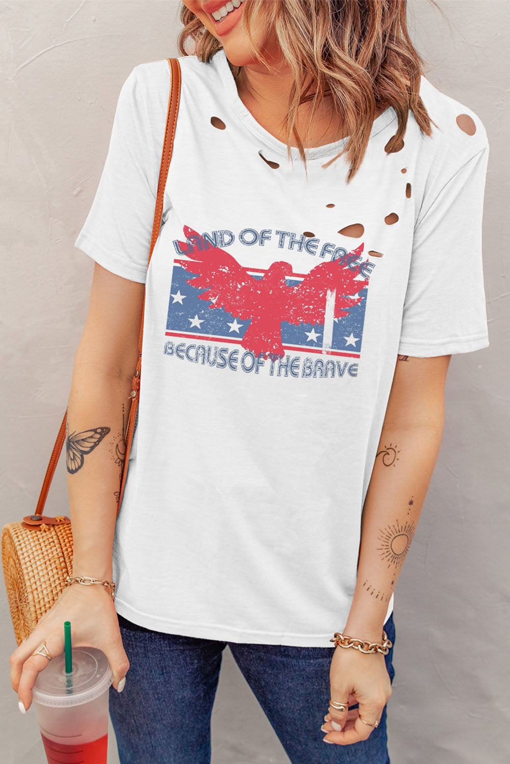 Land of the Free Distressed Tee
