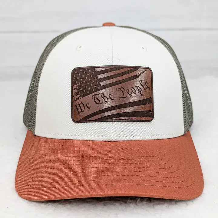 WE THE PEOPLE Faux Leather Hat Patch