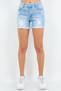 American Bazi High Waist Distressed Frayed Denim Shorts