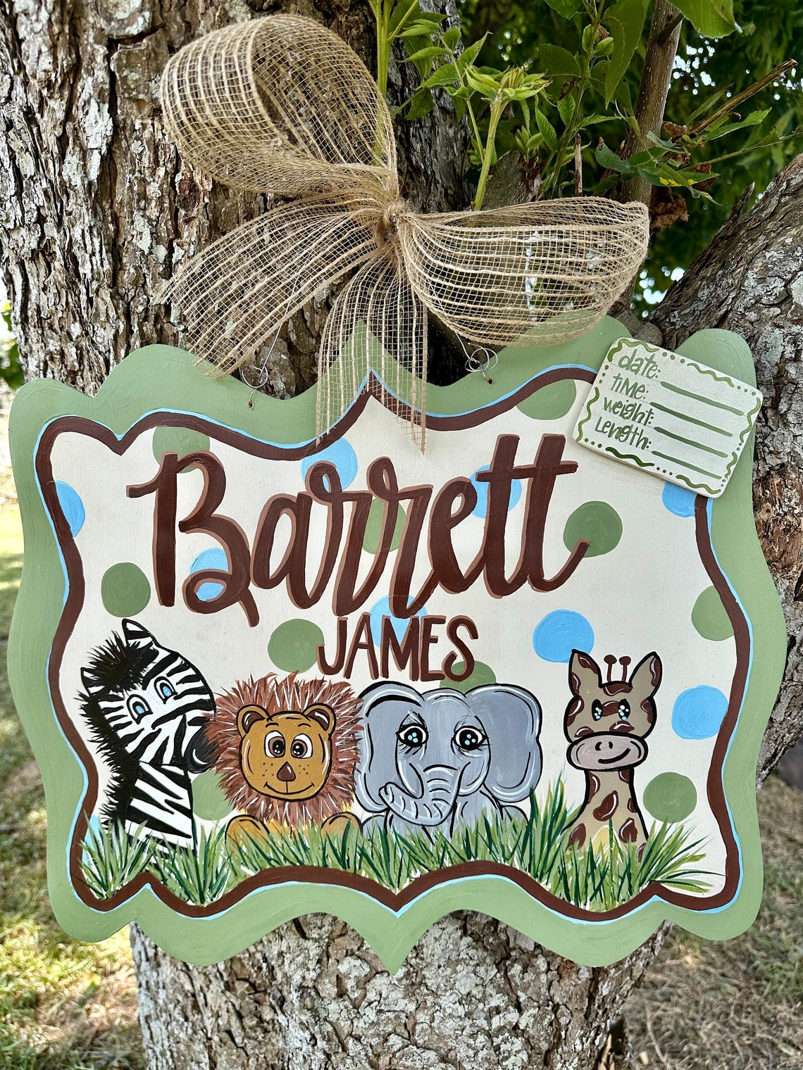 Safari Baby Door Hanger