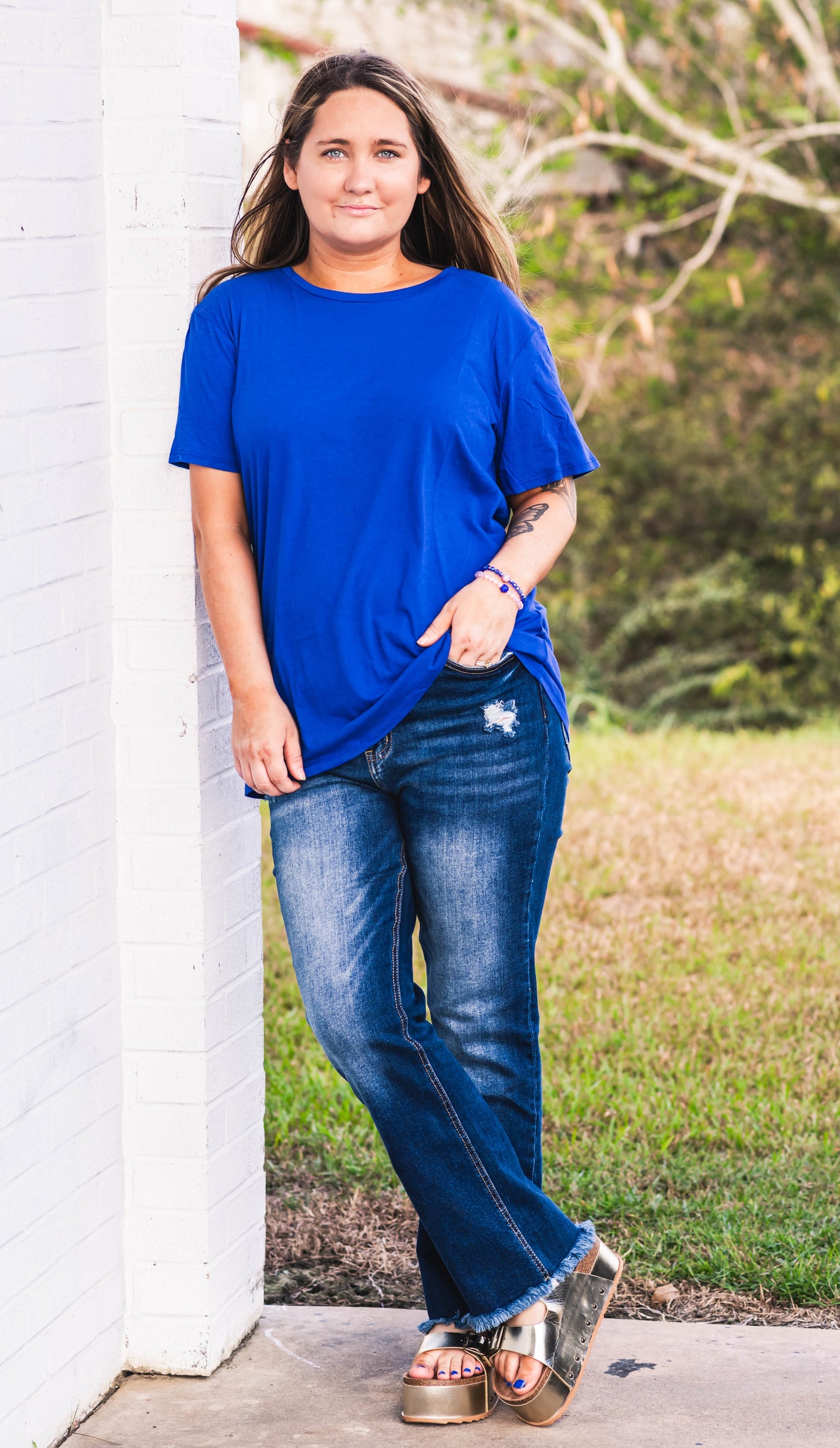 Not So Basic Zenana Tee | Blue