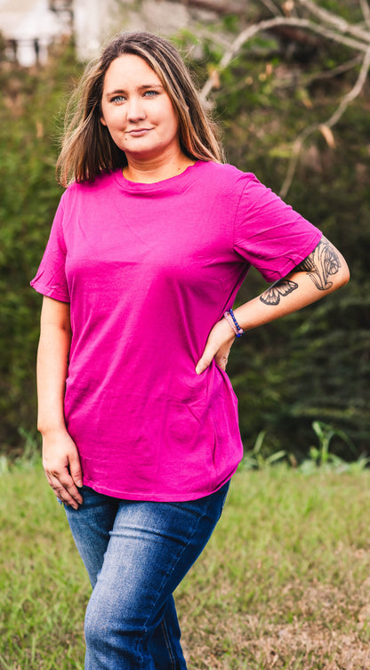 Not So Basic Zenana Tee | Magenta