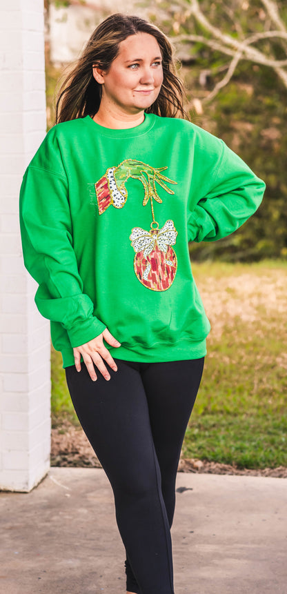 Green Hand with Ornament Christmas Tee