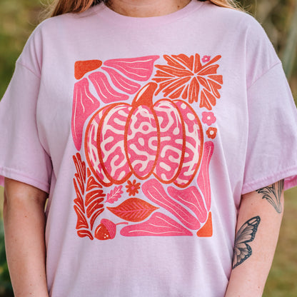 Pink Leopard Pumpkin Tee