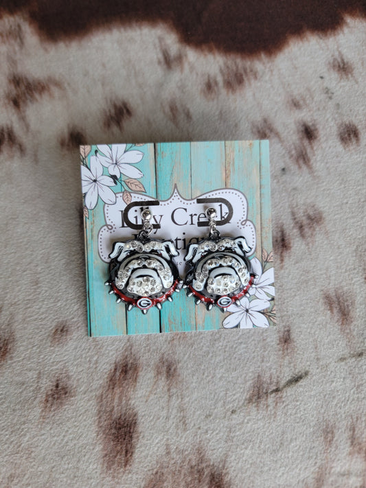 Georgia Bulldogs Crystal Logo Earrings