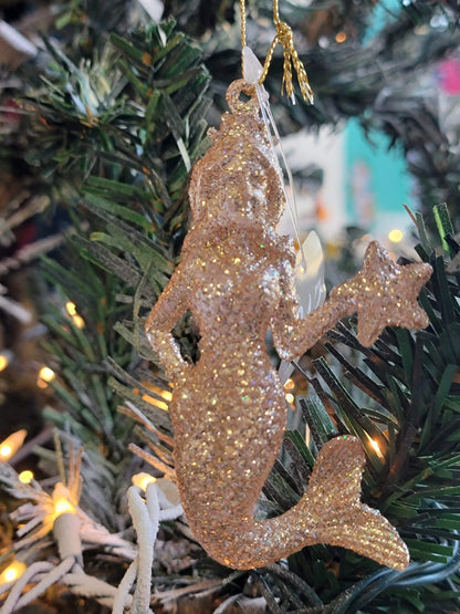 Glitter Mermaid Christmas Ornament