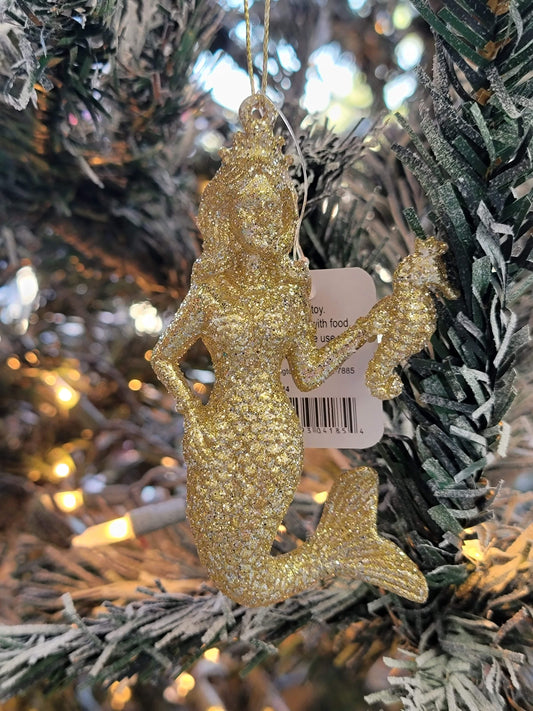 Glitter Mermaid Christmas Ornament