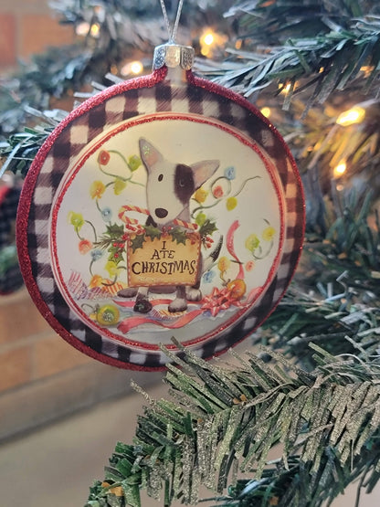 Christmas Puppy Disk Christmas Ornament