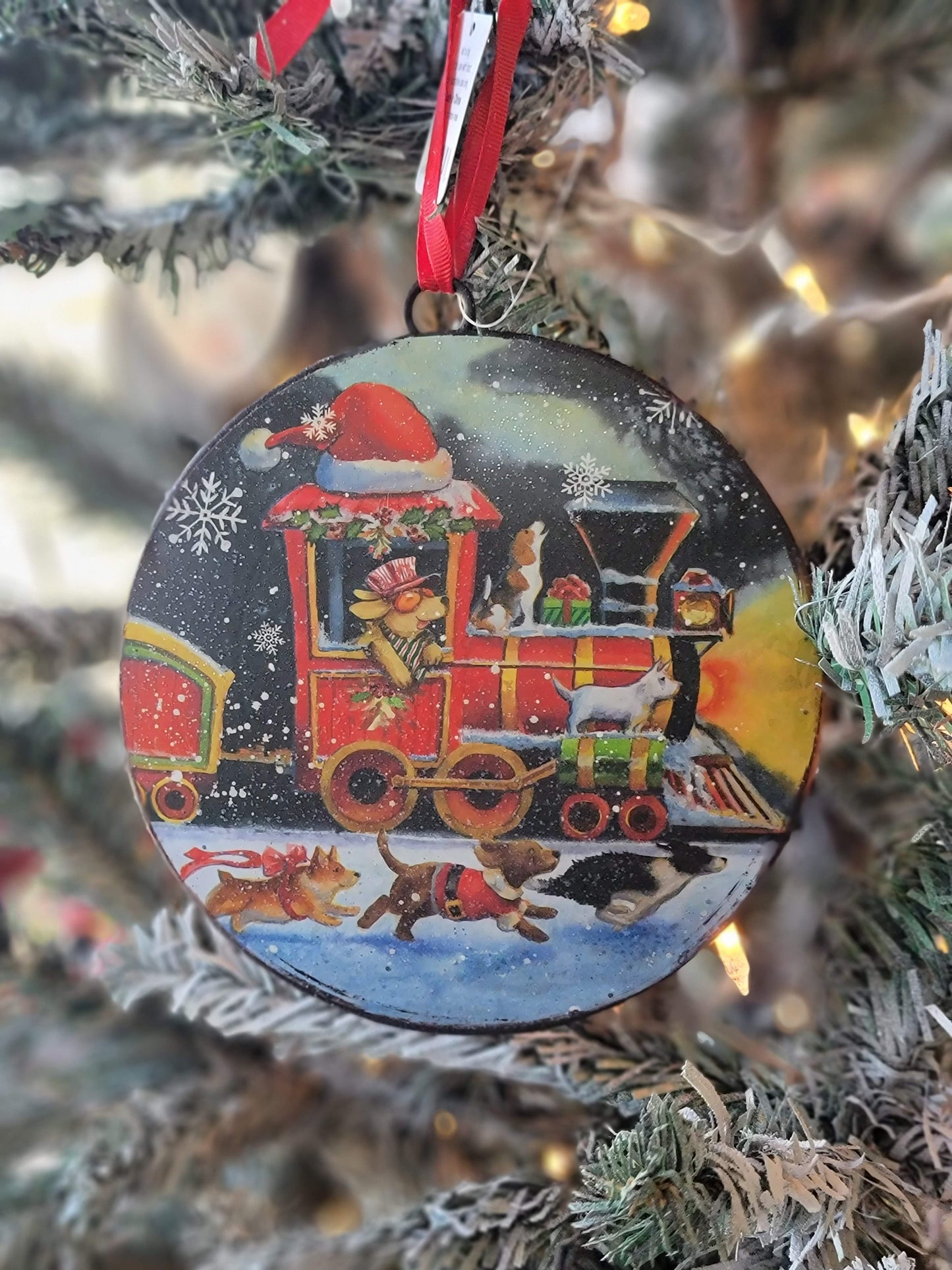 Dog Art Disk Christmas Ornament