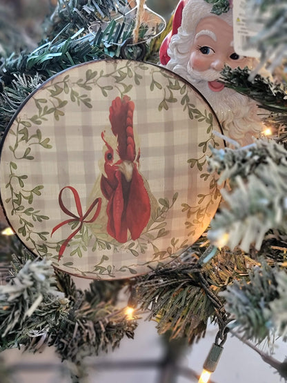 Farm Animal Disk Christmas Ornament