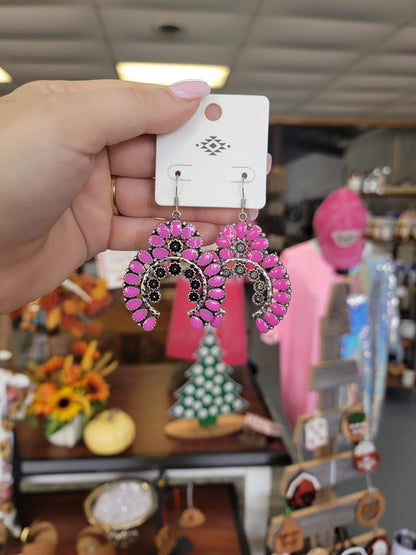 Pink Squash Blossom Earrings