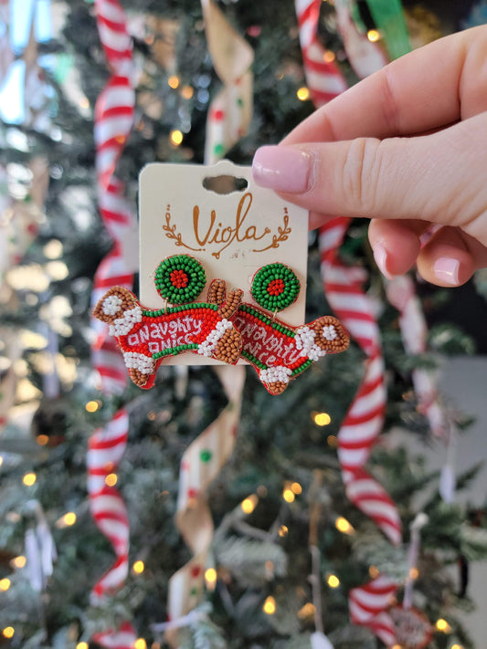 Holiday Dachshund Seed Bead Earrings