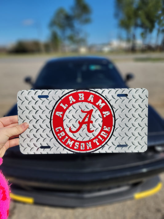 Diamond Plate Car Tag