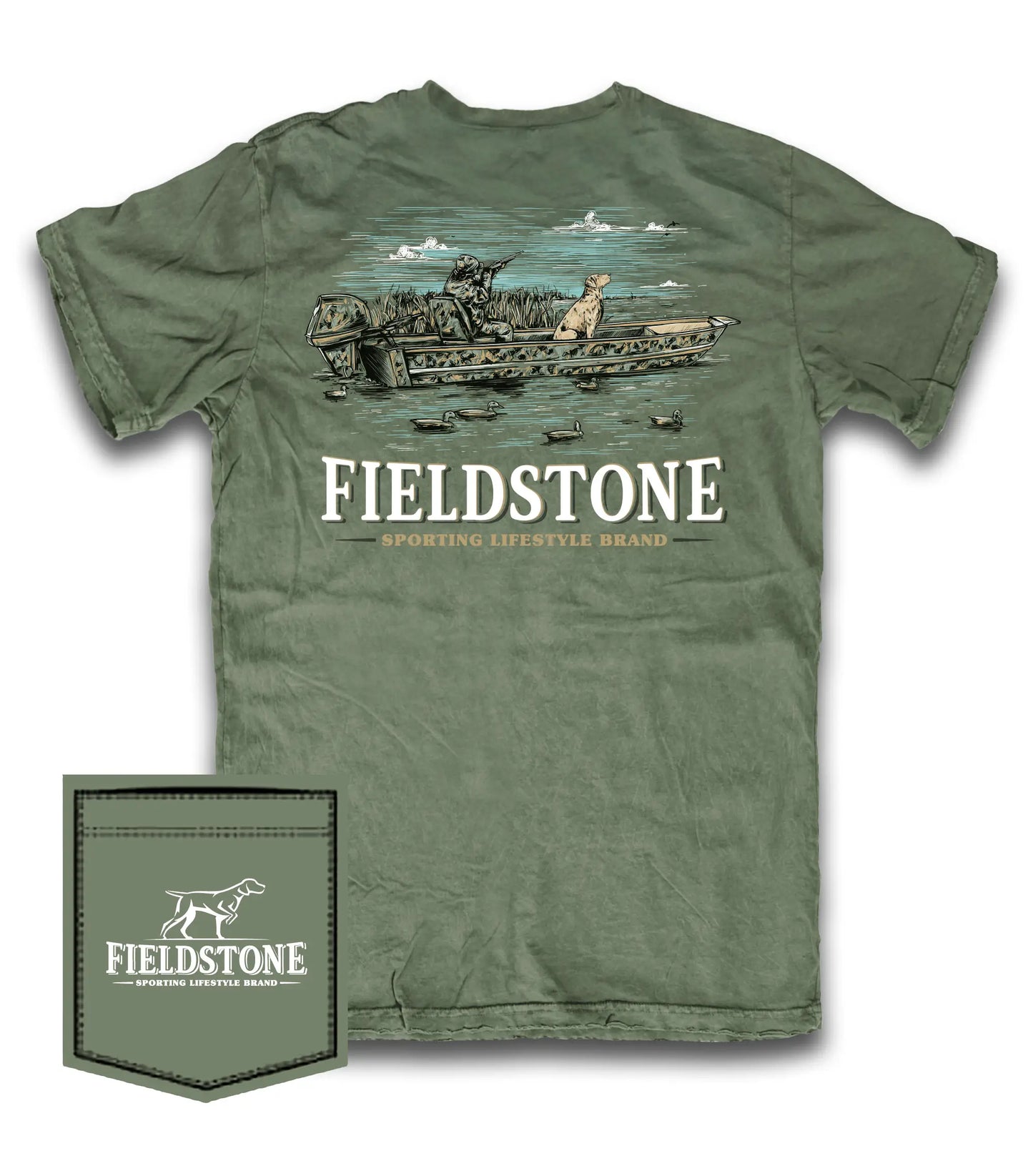 Duck Boat Fieldstone Pocket Tee