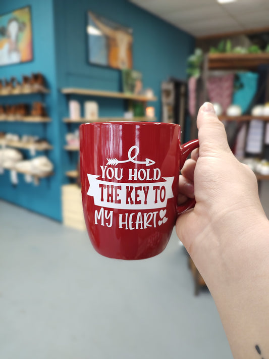 You Hold the Key to My Heart Coffee Mug | Red