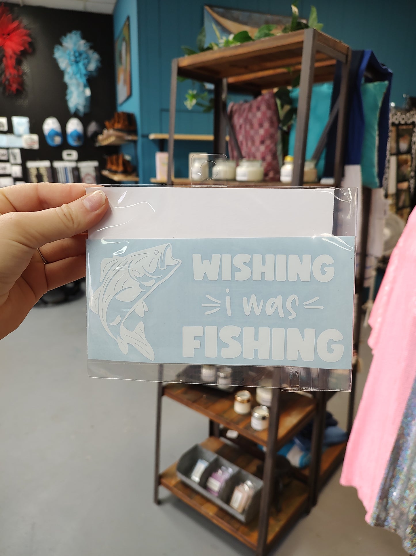 wishing i was fishing decal